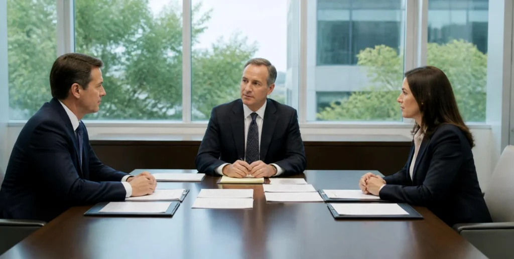 Mediation session resolving a disputed claim settlement in an Oregon workers compensation case with a neutral mediator present.